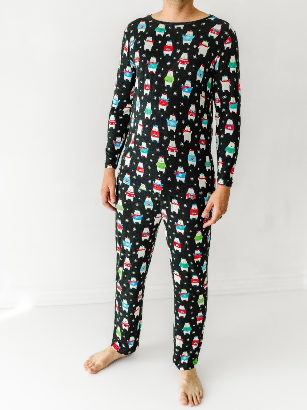 Little Sleepies Polar Bear Christmas Pajamas Set (Mens L)